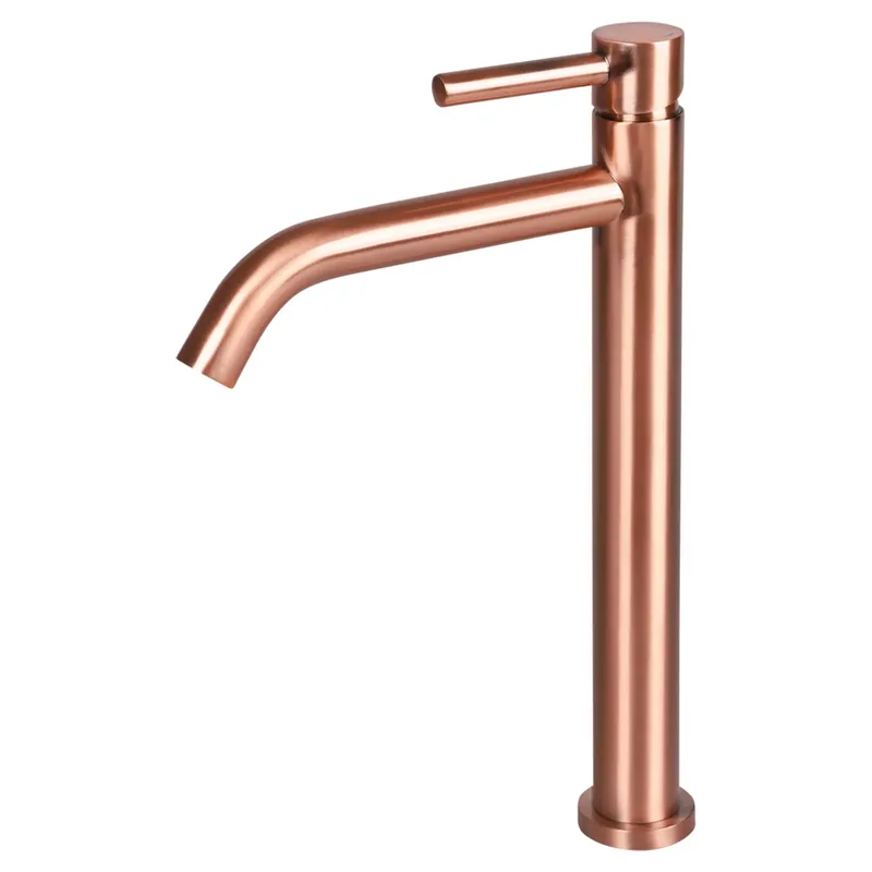Differnz hoge kraan koud/warm - gebogen - 30.6 x 17.4 cm - rood koper Direct Verzonden