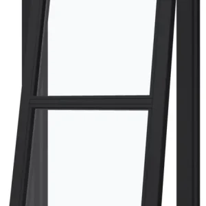 Actieprijs Steellook uitzetraam enkel zwart gespoten Douglas 64,8×117,5cm + kozijn 78×130,7cm incl beslag