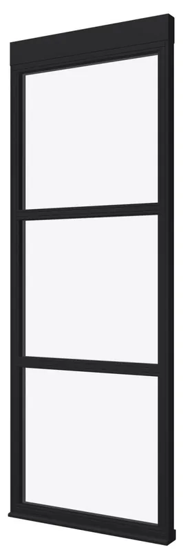Steellook glaswand A zwart gespoten Douglas 84,5x230cm Speciale Aanbieding