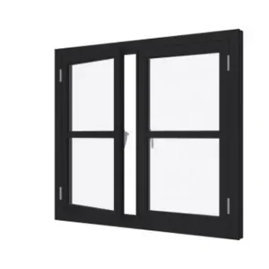 Douglas steellook vleugelraam dubbel 2x 64.8×117.5cm + kozijn 145.1×130.7cm incl beslag Weekendaanbieding