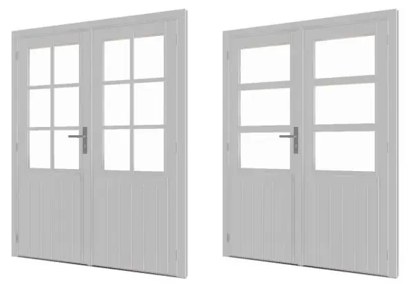 Paneeldeur dubbel wit gespoten Douglas 83x193cm + kozijn 179,6×200,1cm incl hang en sluitwerk Tijdelijk Beschikbaar