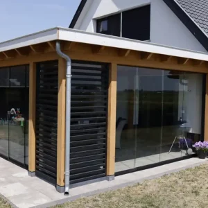 Douglas veranda Noordeinde incl glazen schuifwanden 600x500cm Koop Vandaag