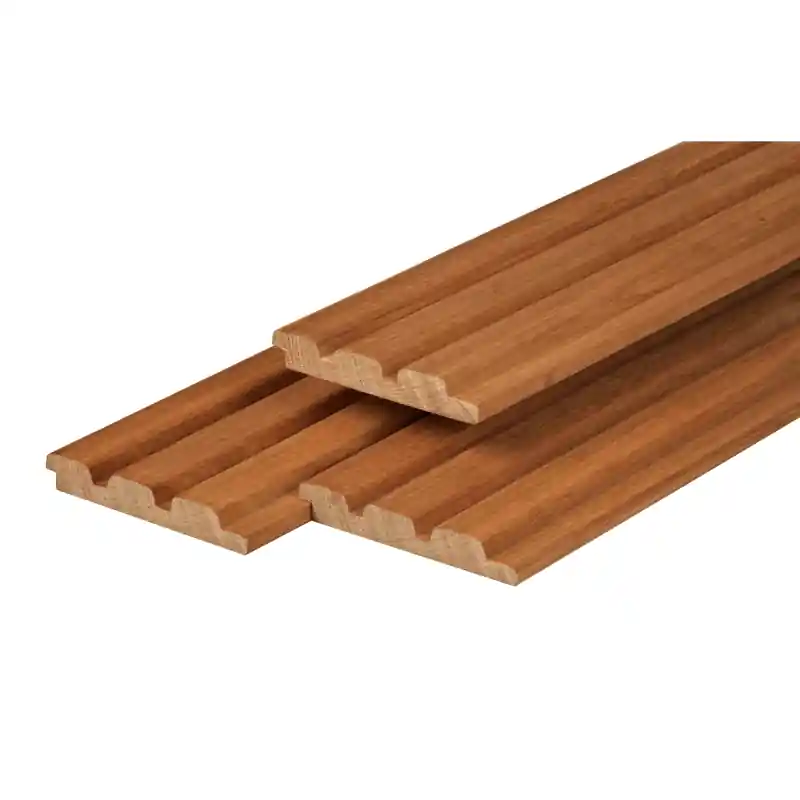 Lage Kosten Fraké hardhout triple profiel 2,1 x 14,5 x 425cm, thermisch gemodificeerd, geschaafd