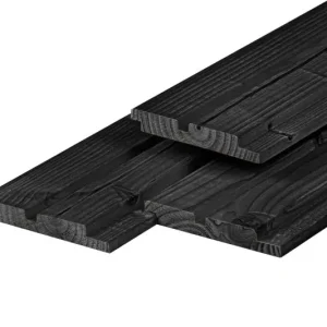 Douglas rhombus 1,9 x 13,0 x 300 cm, gedroogd, zwart gespoten Hoge Kwaliteit