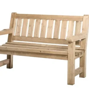 Bank Hugo, 40 mm dik, 96 x 140 x 74 cm (HxBxD), groen geïmpregneerd. Lage Prijs