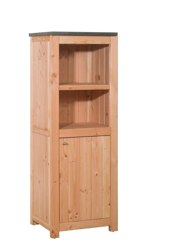 Buitenkeuken enkel 168 Excellent, 168 x 61,5 x 56 cm (HxBxD) met 3 schappen en deuren, onbehandeld. Premium