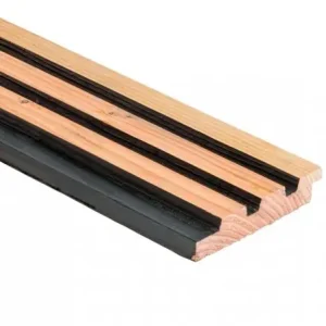 Nu Kopen Douglas geschaafd triple profiel met afgeschaafde voorzijde 2,5 X 14 X 500 cm, zwart gespoten.