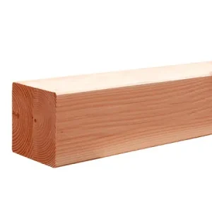 Douglas geschaafde paal duplo verlijmd 14 x 14 x 400 cm, onbehandeld. Premium