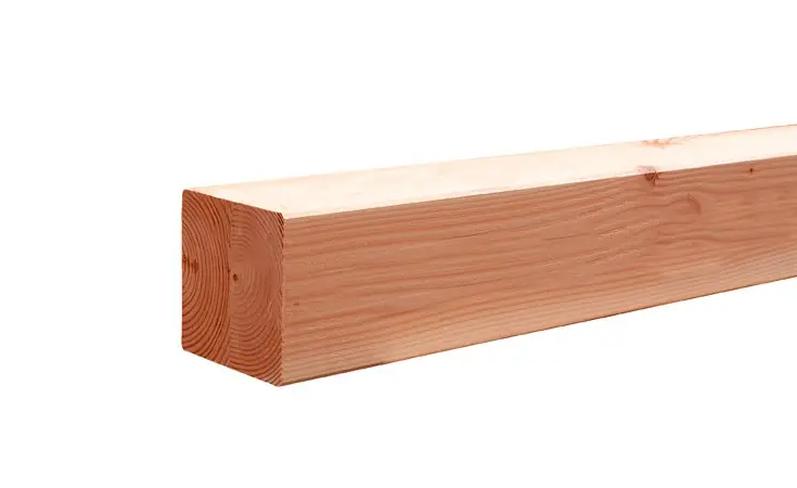 Douglas geschaafde paal duplo verlijmd 14 x 14 x 400 cm, onbehandeld. Premium