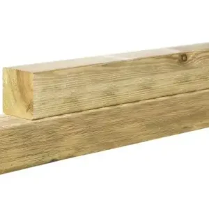 Grenen geschaafde paal 8,8 x 8,8 x 400 cm, zonder diamantkop, groen geïmpregneerd. Snelle Levering