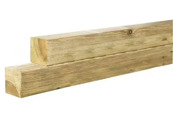 Grenen geschaafde paal 8,8 x 8,8 x 400 cm, zonder diamantkop, groen geïmpregneerd. Snelle Levering