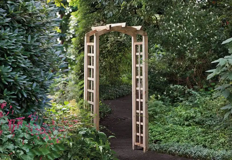 Aanbieding Pergolaset toog grenen groen geïmpregneerd B90 x D50 x H214cm