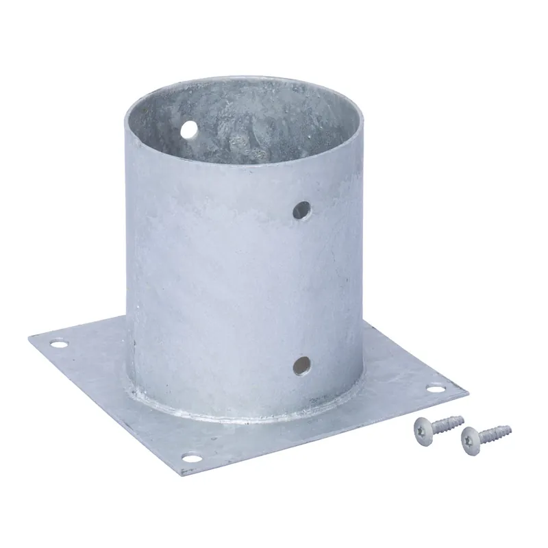 Paalhouder met plaat rond diameter 121 MM Actieprijs