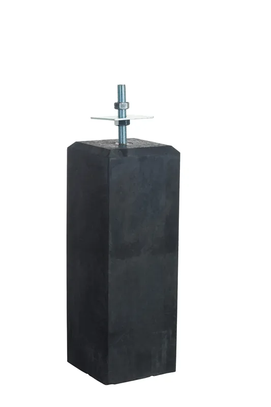Uitverkoop Betonpoer antraciet met facetrand 14x14x58cm incl. stelplaat
