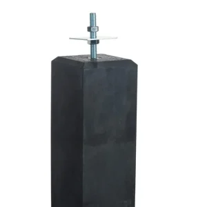 Express Levering Betonpoer antraciet met facetrand 22x22x50cm incl. stelplaat