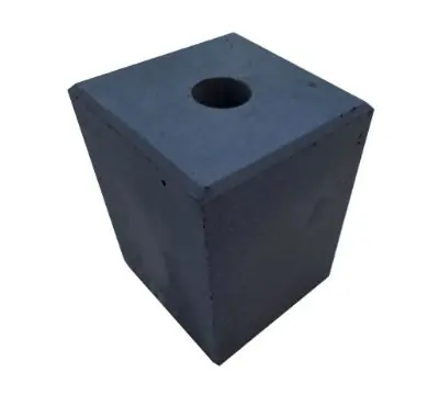 Gereduceerde Prijs Betonpoeren antraciet met doorlopend gat m40 15x15x20cm