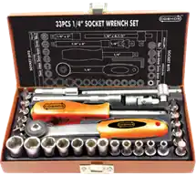 Snelle Levering COSMOS doppenset metaal 1/4″-33 dlg