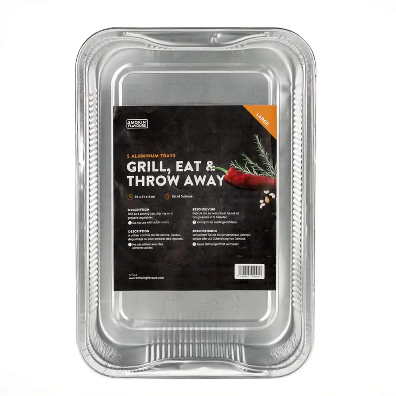 Voordeelprijs Smokin’ flavours aluminium bakken Large (5 stuks)
