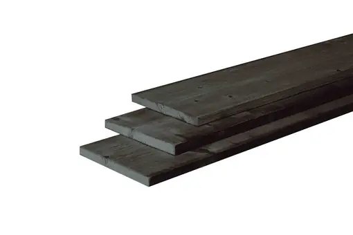 Favoriet Douglas fijnbezaagde plank 2,2 x 20 x 500 cm, zwart gedompeld.