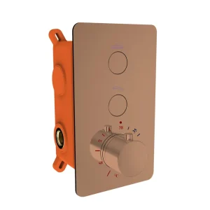 Best-design "clic-dijon" inbouwthermostaat & inb.box 2-weg 1/2" sunny bronze Laatste Kans