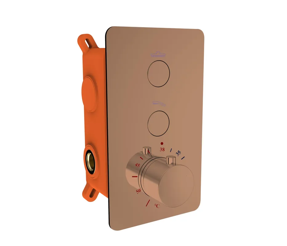 Best-design "clic-dijon" inbouwthermostaat & inb.box 2-weg 1/2" sunny bronze Laatste Kans
