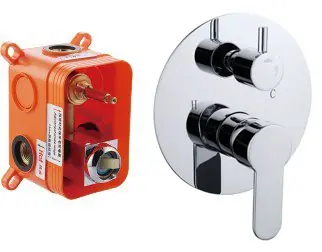 Best-design chrome "prato" inbouw douchemengkraan + omstel 2 functies incl.inb box Merkproduct