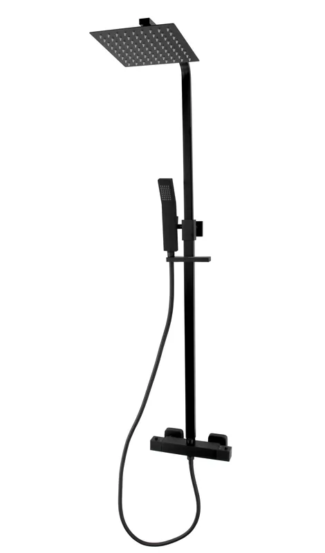 Best-design "black-york-200" vierkante thermostatische regendouche-opbouwset "nero" mat-zwart Dagaanbieding
