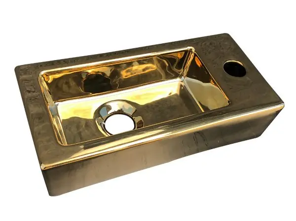 Uitverkoop Best-design "farnetta" fontein rechts 37x18x9cm glans-goud