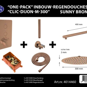 Best-design "one-pack" inbouw-regendoucheset "clic-dijon-m-300" sunny bronze Goedkoop