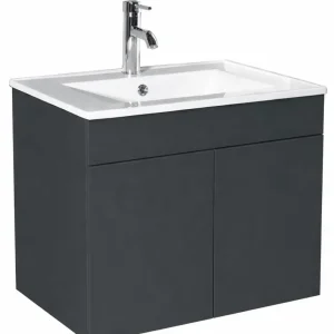 Fabrieksprijs Badmeubel slimline antraciet - zwart 60 cm