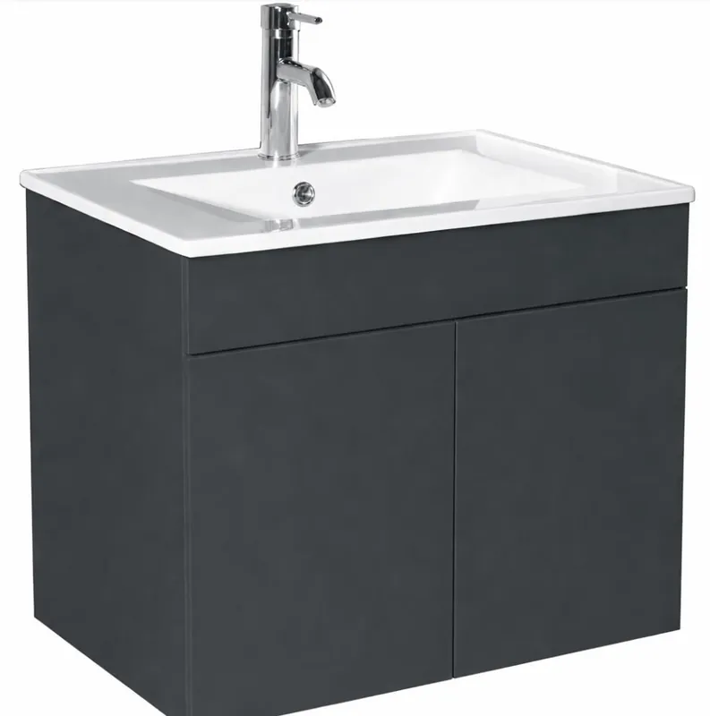 Fabrieksprijs Badmeubel slimline antraciet - zwart 60 cm