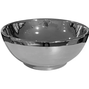 Bestseller Best-design "ancona" opbouw-waskom glans-zilver diameter =38cm h=16cm