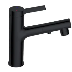 Best-design "asproli-black" wastafelmengkraan met uittrekbare sproeiuitloop "nero" mat-zwart Nu Kopen
