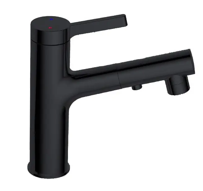 Best-design "asproli-black" wastafelmengkraan met uittrekbare sproeiuitloop "nero" mat-zwart Nu Kopen