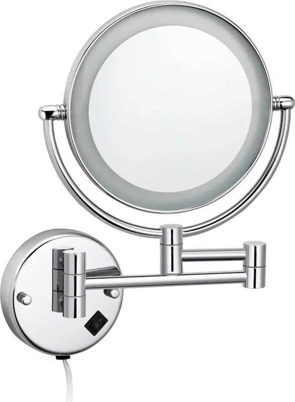 Best-design "chrome-steiner" wand cosmeticaspiegel incl. led verlichting chroom Gratis Retour