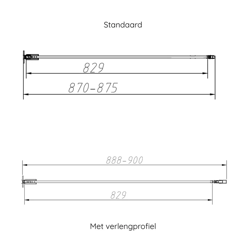 Best-design 'dalis-900-nancy-helder' nisdeur nano 8mm glas Goedkoop