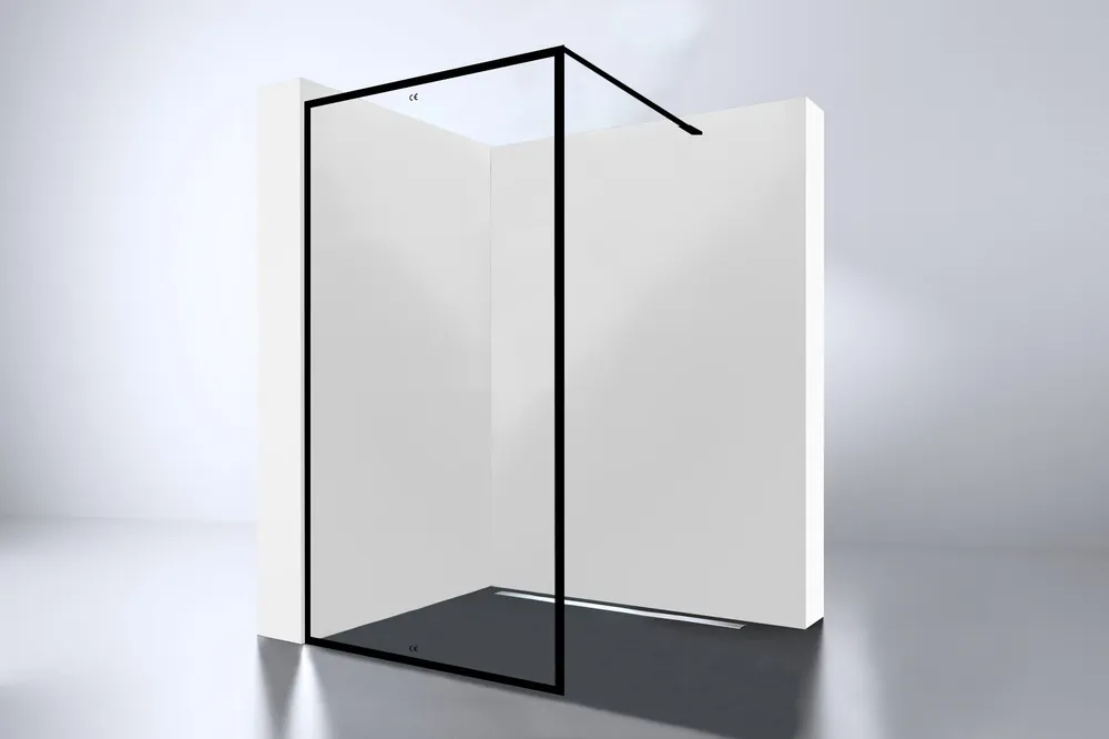 Best-design "for-you 800" zwart inloopdouche walk-in 800x2000x8mm Exclusieve Aanbieding