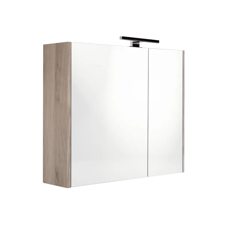 Gecertificeerd Best-design "happy-frosted-brown" mdf spiegelkast + verlichting 60x60cm