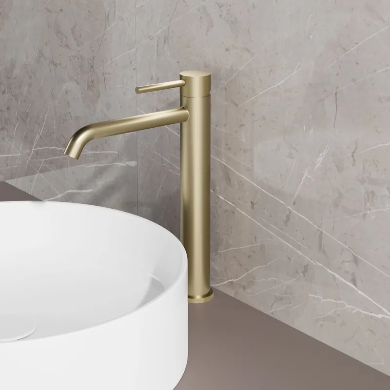 Beste Prijs Best-design "high-end nancy" rvs-304 hoge-wastafelmengkraan mat-goud