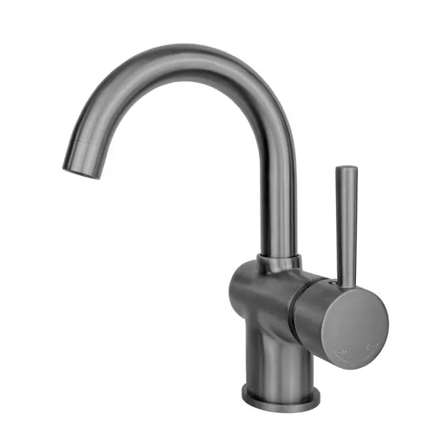 Best-design "moya-sursee" wastafelmengkraan met drb. uitloop & cold start functie gunmetal Op = Op