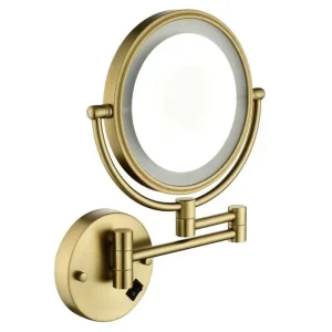 Best-design "nancy-steiner" wand cosmeticaspiegel incl. led verlichting mat-goud Fabrieksprijs