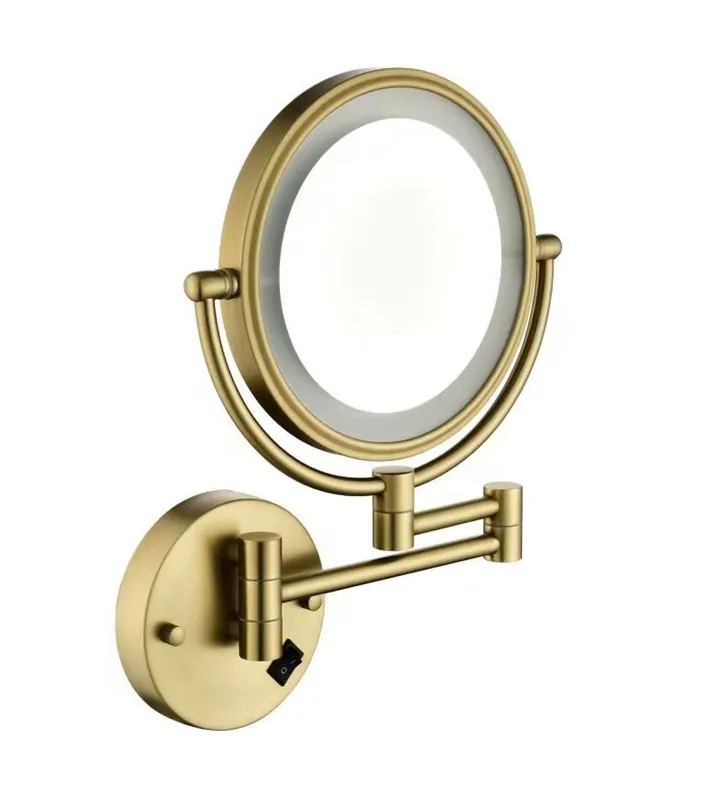 Best-design "nancy-steiner" wand cosmeticaspiegel incl. led verlichting mat-goud Fabrieksprijs