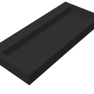 Best-design "nero-opera-100" wastafel "just-solid" 100x42x10cm zwart Snelle Levering