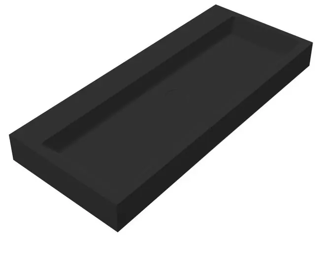 Best-design "nero-opera-100" wastafel "just-solid" 100x42x10cm zwart Snelle Levering