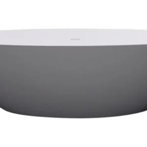 Best-design "new-stone" bicolor-lava (grijs)/wit vrijstaand bad "just-solid" 180x85x52cm Exclusieve Aanbieding