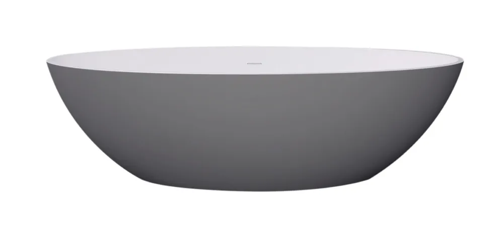 Best-design "new-stone" bicolor-lava (grijs)/wit vrijstaand bad "just-solid" 180x85x52cm Exclusieve Aanbieding