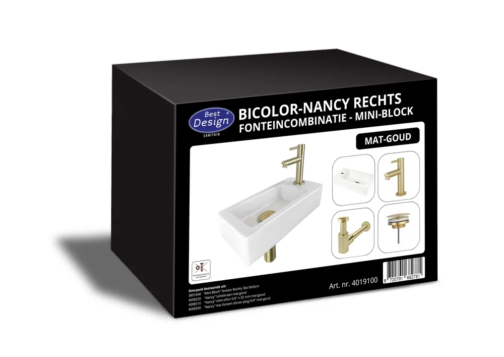 Best-design "one pack" fonteincombinatie "bicolor-nancy" mini-block rechts Populair