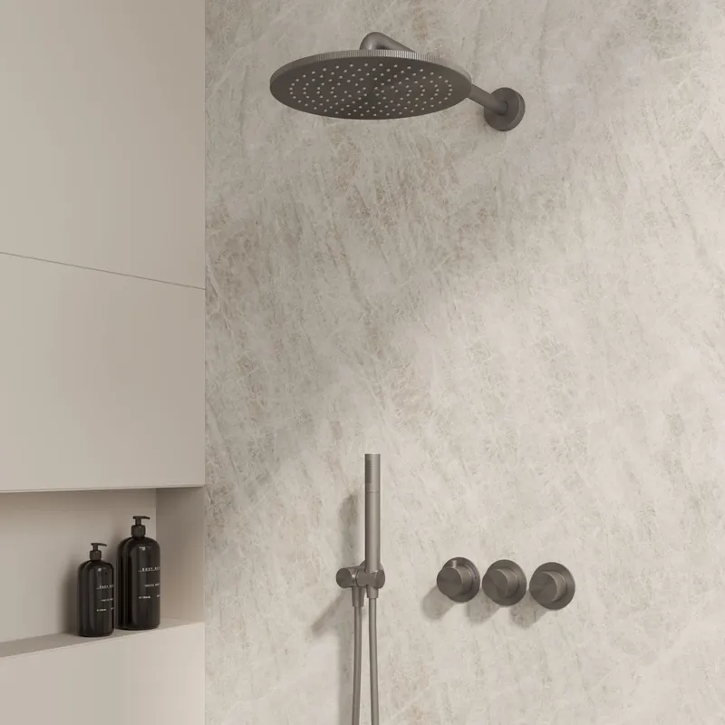 Best-design "one-pack" inbouw-regendoucheset "high-end moya m-250" gunmetal Laatste Kans