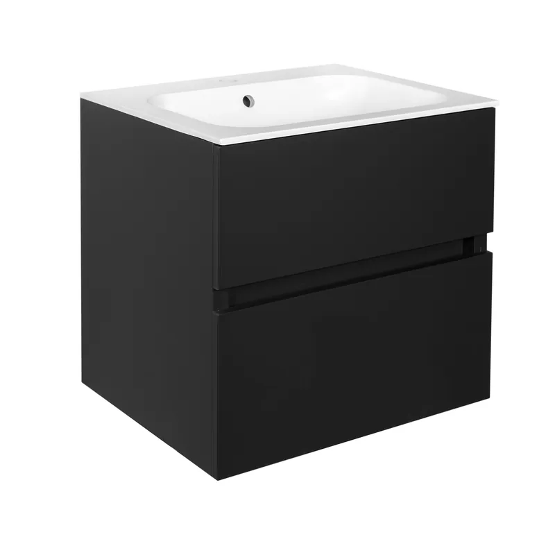 Best-design "splash-black-greeploos" meubel onderkast 2 laden zonder wastafel 60cm Express Levering
