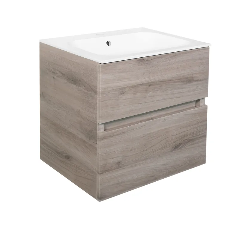 Best-design "splash-grey-greeploos" meubel onderkast 2 laden zonder wastafel 60cm Op = Op